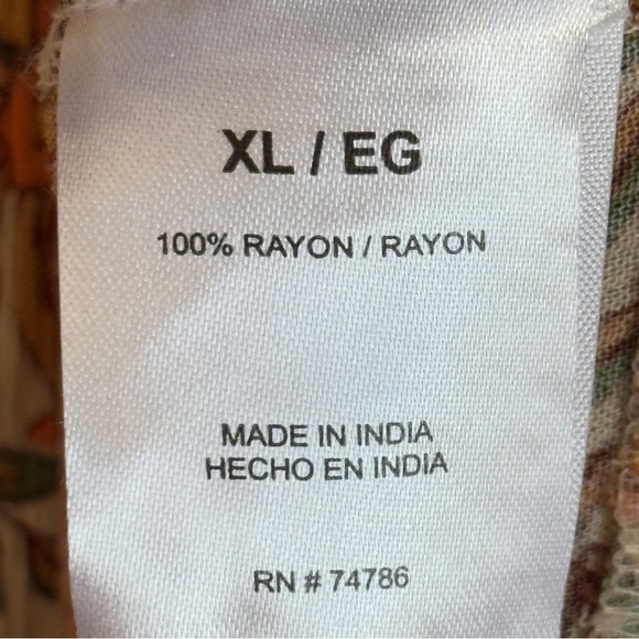 Bila Cream and Orange Floral Mini Dress Size XL - Picture 9 of 9